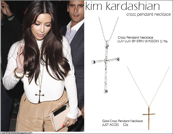 COPY HER LOOK Kim Kardashian with cross pendant necklace I